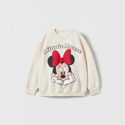 Spring New Mickey Sweatshirt Loose Fashion Long Sleeved Tops O-neck Children Baby Casual Hoodies Boys Clothing Cartoon Sweater