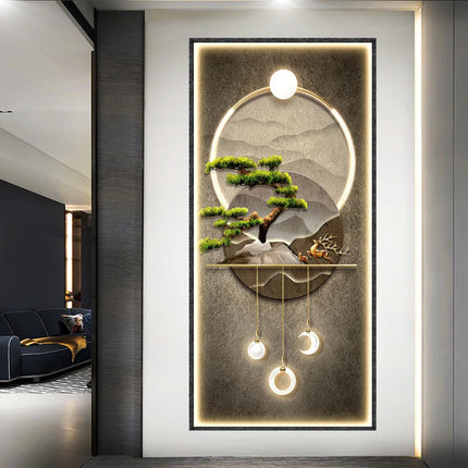 Light and shadow porch decorative wall painting Modern Painting Living Room Home Decoration 50*105cm decoration wall paste