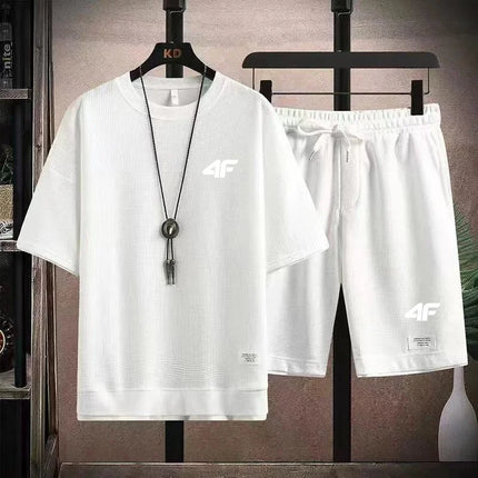 Summer fashion printed sportswear high quality men's comfortable shorts shorts 2-piece set of fitness jogging casual clothing