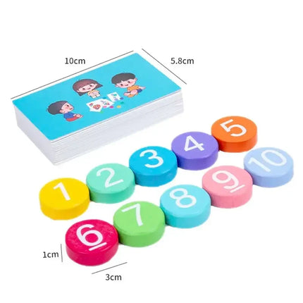 Math Toys Digital Card Montessori Wooden Addition Subtraction Teaching Aids Subtraction Operation Learning Logical Thinking