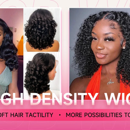 100% Malaysia Hair Kinky Curly Wigs 250 Density Ombre Double Drawn Hair Glueless Wigs 100% Human Hair 13x4 HD Lace Frontal Wigs