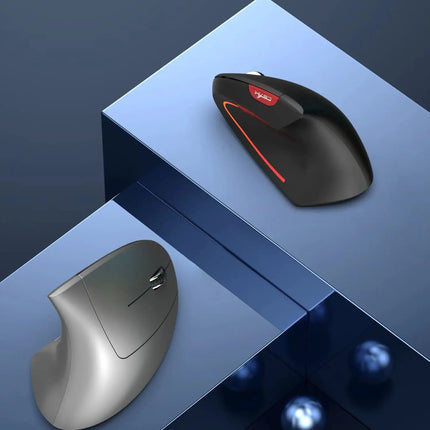 2025 New arrival HXSJ dual mode vertical mouse ergonomic ABS 600mAh rechargeable 2400DPI  Type-c interface wireless mouse for pc