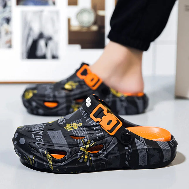 New Men Clogs Luxury Design Summer Shoes Sandals Daily Walking Beach Indoor Footwear Size 39-46 Comfortable Men Shoes Slippers