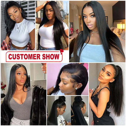 Malaysia Bone Straight 13*5*2 T Lace Wigs For Black Women 180% Density Silky Straight Transparent Human Hair Lace Front Wigs