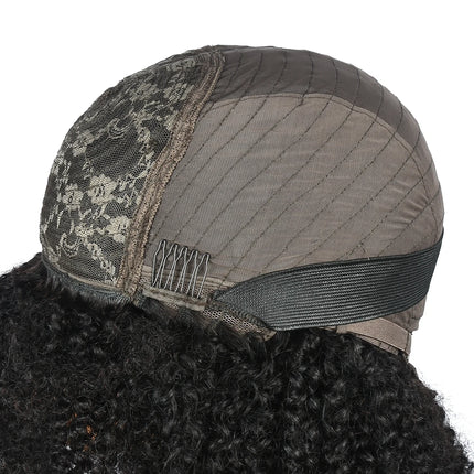 250% Afro Kinky Human Hair Wig With Bangs Machine Made Afro Kinky Curly Wigs For Women Brazilian Glueless Wigs 12“-16“ HairUGo