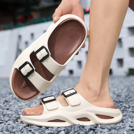 Slippers summer new breathable men's casual outdoor beach shoes classic slippers soft-sole non-slip comfort thick-sole sandals