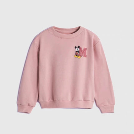 Spring New Mickey Sweatshirt Loose Fashion Long Sleeved Tops O-neck Children Baby Casual Hoodies Boys Clothing Cartoon Sweater