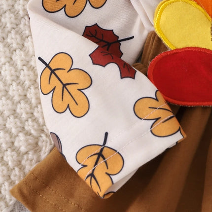 Baby Girl Festival Clothes Outfit Ruffle Trim Patch Long Sleeve Romper Dress with Bow Headband 2 Piece Set for Toddlers