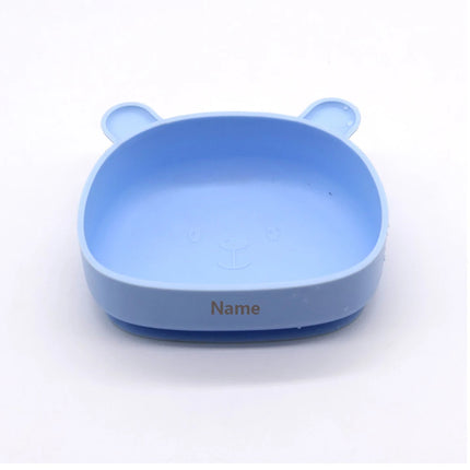 Kids' Meal Bowl Personalized Name Printing Fade-Resistant Silicone Suction Cup Feeding Bowl Gift for Boys and Girls
