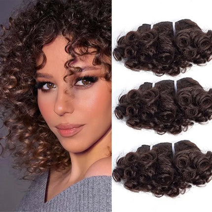 Short Jerry Curly Human Hair Bundles 100% Human Hair Weft Brazilian Hair Weave Bundle Cheap short deep loose ocean wave bundles