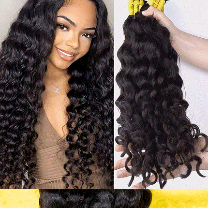 Indian Hair Loose Deep 100% Remy Hair Extensions Unprocessed No Weft Human Hair Bulks Weaving Hair for Women Braiding Seamless