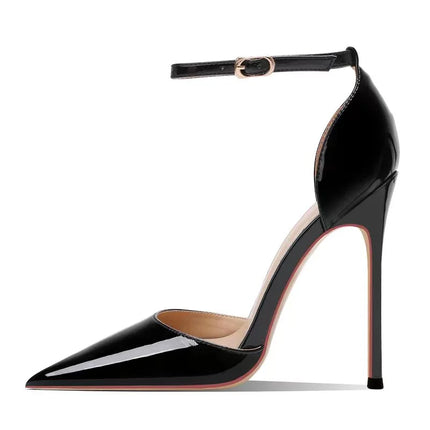 Bla Patent Leather Hollow out Strap High Heels Sandals Women's Pointed Toe Thin Heel Sexy 2025 New Spring Autumn