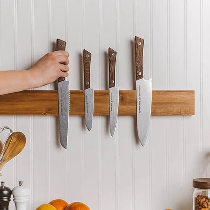 Magnetic Knife Holder for Wall with Extra Strong Magnet - 16 Inch - Knife Magnetic Strip in Acacia for Knives