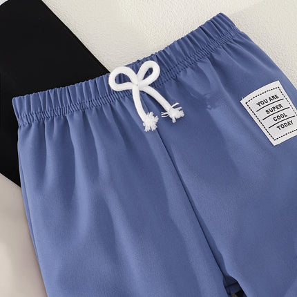 3pieces New 3-Piece Baby Boy Solid Color Simple Sports Casual Pants Outdoor Riding Sports Pants Anti-Mosquito Pants