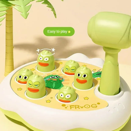 Duck/Frog/Pig Baby Toy Montessori Learning Game Educational Puzzle Gift for 12 24 Months Toddler Boy/Girl with Hammer