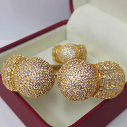 GODKI Famous Brand 3pcs Ball African Dubai Jewelry Sets For Women Wedding Party Zircon Wedding Lagos Bridal Jewelry Gift