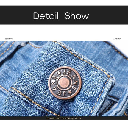 Summer Thin Men's Elastic Cotton Jeans Fashion Blue Comfortable Business Straight Casual Pants Brand Male Clothes Trousers