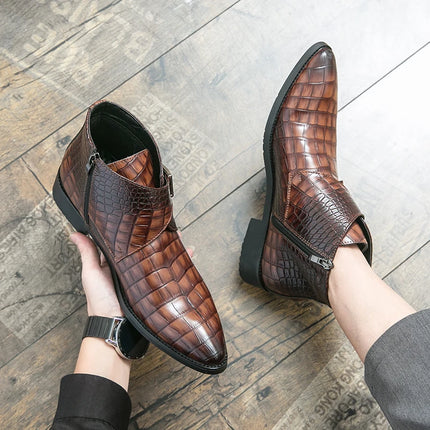 Hot Selling Pointed Chelsea Boots Europe America English Style High Top Shoes Men's Ankle Boots Office Men's Business Boots