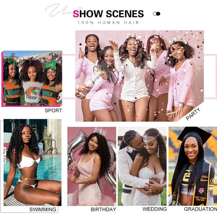 UNICE Black Cherry Colored Human Hair Wigs 7x5 & 13x4 Pre Cut Pre Bleached Glueless Wig Human hair Ready To Wear 150% Density