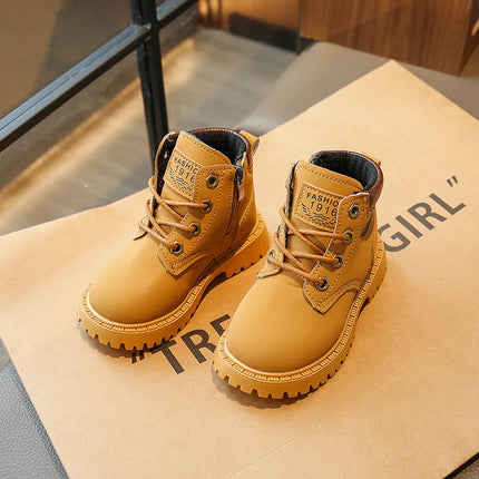 Children Ankle Boots 2025 Autumn Fashion Toddler Pu Leather Kids Short Boots Comfortable  Non Slip Outdoor Boys Girls Boots