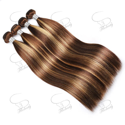 Highlight P4/27 Straight Human Hair Bundles Hair Weave Brazilian Hair Omber Color Bundles 10-32 Inches Hair Extensions 1/3/4 Pcs