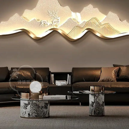decorative painting LED lighting advanced sense wall lamp painting light luxury atmosphere sofa background wall hanging painting