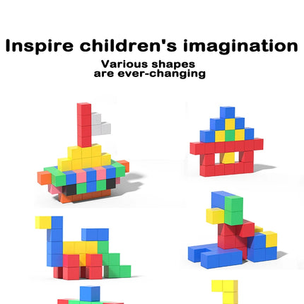 Magnetic cube tile children's toys, magnetic modeling building toys for toddlers, preschool learning, sensory STEM toys, creativ