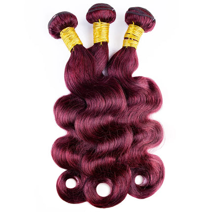 Wine Red #99J Remy Human Hair Weave 16-28 inch Long Silky Straight Unprocessed Virgin Brazilian Hair Weft Extensions for Women