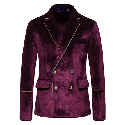 2023 new men's high-end velvet suits fashion casual dress jacket party costumes men's sets