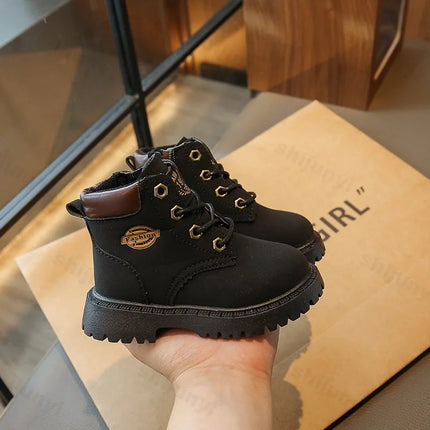 Children Ankle Boots 2025 Autumn Fashion Toddler Pu Leather Kids Short Boots Comfortable  Non Slip Outdoor Boys Girls Boots