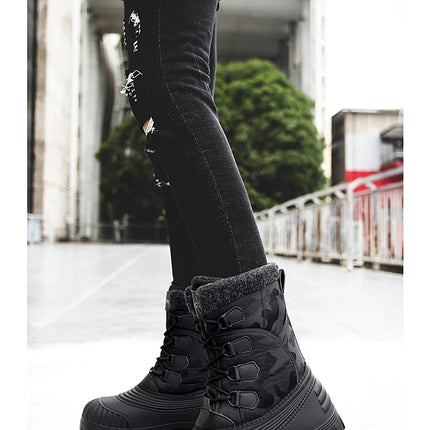 Winter Mid-calf Duck Boots for Men Warm Outdoor Snow Boots Waterproof Hunting Boots Working Boots Mens Camouflage Outdoor Shoes