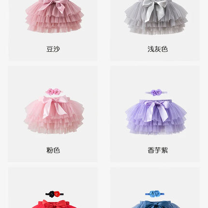 Baby Girls Newborn Tutu Skirt Outfit for Kids 2pcs Short Skirts+Headband Set Costume Toddler Girl Clothes Child Birthday Tutus