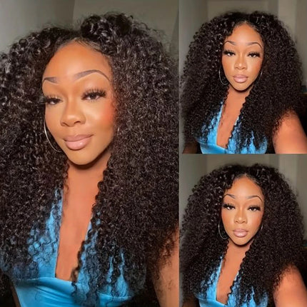 Afro Kinky Curly V Part Human Hair Wigs 30 Inch Machine Made Wig Upgrade V Part Wigs Glueless Full Head Clip In Half Wigs