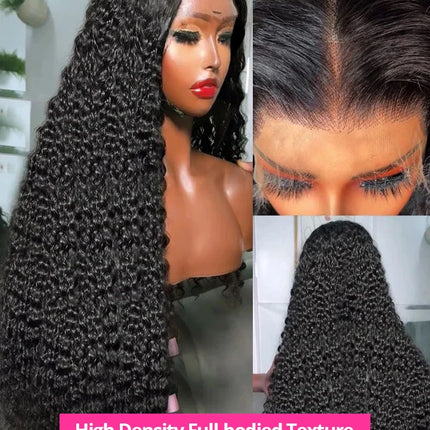 High Density 250% 40 46Inch Deep Wave 13x6 HD Lace Front Human Hair Wig Loose Water Wave Curly 13x4 Lace Frontal Wig Human Hair