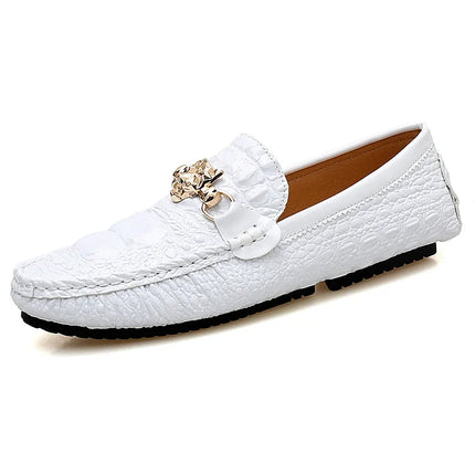 2024 New Stylish Men Big Size 39-48 Casual Moccasins Shoes White Silver Male Formal Business Office Shoes Party Moccasin Loafers