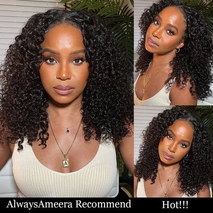 Short Curly Bob Lace Front Human Hair Wigs PrePluck With Baby Hair Brazilian Deep Wave Frontal Wig For Women Water Wave Lace Wig