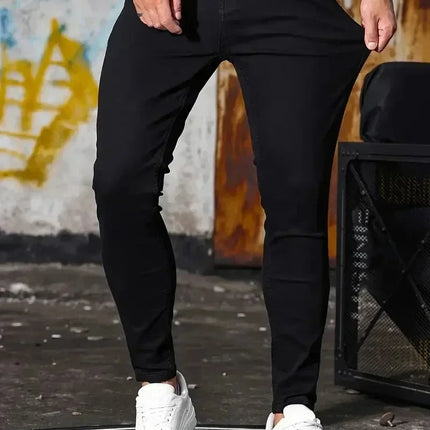 2025 Spring New Mens Slim Fit Classic Skinny Jeans Casual Street Style Casual Mens Skinny Jeans Male Slim Fit Pencil Denim Blue