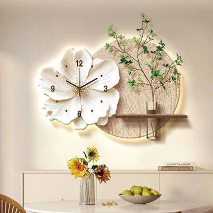 Creative Wall Clock Modern Living Room Wal Ladhesive Watch Nordic Interior LED Luminous Clocks Bedroom Large Clock Noiseless