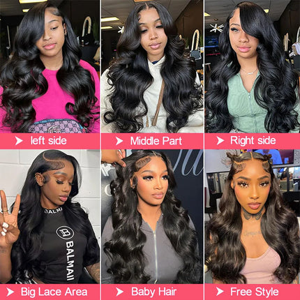 13x4 13x6 Lace Front Wigs Human Hair 180 Density Body Wave Pre Plucked Natural Color Wig Human Hair Lace Front Wigs for Women