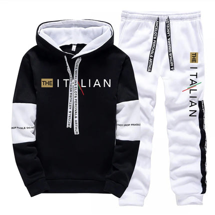 Italy New Fashion Men Hooded Outfits Autumn Casual Sport Jogging Suiit Male Urban Trend Hoodies Streetwear Gym Fitness Tracksuit