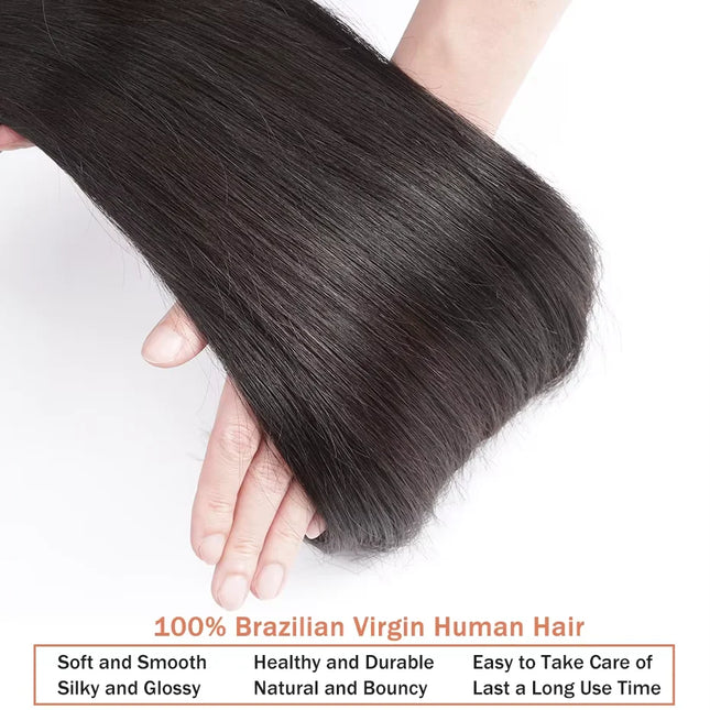 WIGIRL Burmese Bone Straight Human Hair 30 32 Inch Straight Raw Hair Bundles 100% Unprocessed Double Weft Hair Extensions Weave