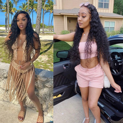 Curly Frontal Wigs 13x4 Transparent Lace Front Wigs Brazilian Deep Wave 5x5 Closure Wig 30inch Lace Frontal Wig Pre Plucked