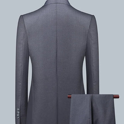 Men's Solid Color Business Suit 2025 High Quality Fashion Banquet Wedding Trend Groom Best Man Single 3/2/1