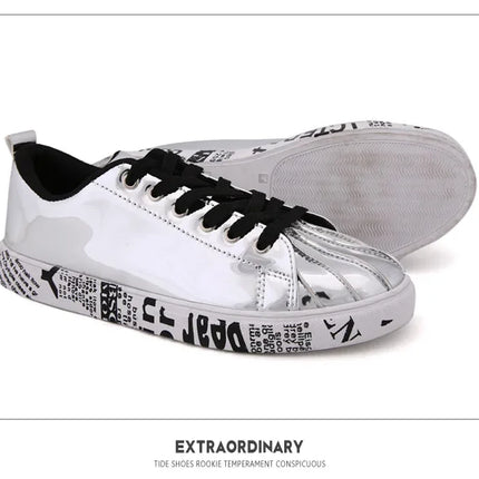 Couple Gold Silver Jogging Sneakers Men Hip Hop Casual Unisex Shoes Tennis Women Running Trainers Clunky Streetwear Footwear