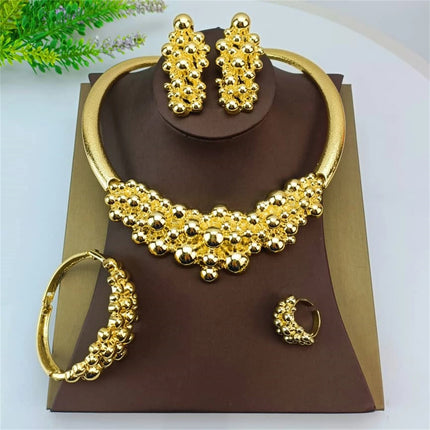 EMMA Jewellery Luxury Necklace Jewelry Sets For Women Dubai Gold Color African Arabic Wedding Bridal Collection Sets