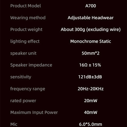 Aigo A700 Gaming Wired Headphone W/ HD Mic Scalable Virtual 7.1 Channel Sound Recognition 50mm Dynamic Headset for Esports FPS