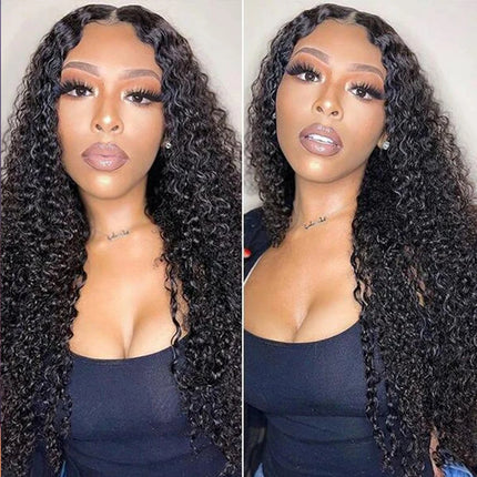 Afro Kinky Curly V Part Human Hair Wigs 30 Inch Machine Made Wig Upgrade V Part Wigs Glueless Full Head Clip In Half Wigs