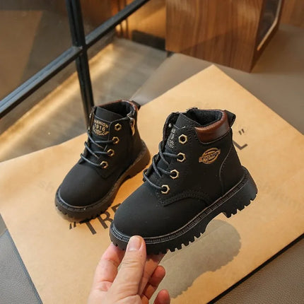 Children Ankle Boots 2025 Autumn Fashion Toddler Pu Leather Kids Short Boots Comfortable  Non Slip Outdoor Boys Girls Boots