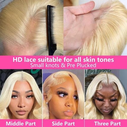 613 hd lace frontal wig 13X6 blonde Transparent HD Lace Frontal Wigs Honey Brazilian 13×4 Body Wave Human Hair Wigs For Wowen