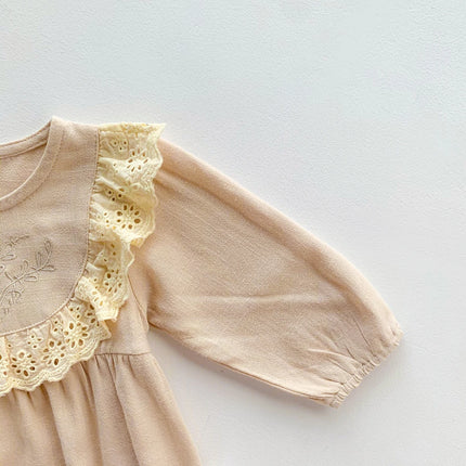 2023 Autumn Baby Girls Romper One Piece Bodysuit + Hat Newborn Cotton Long Sleeve Jumpsuit Baju